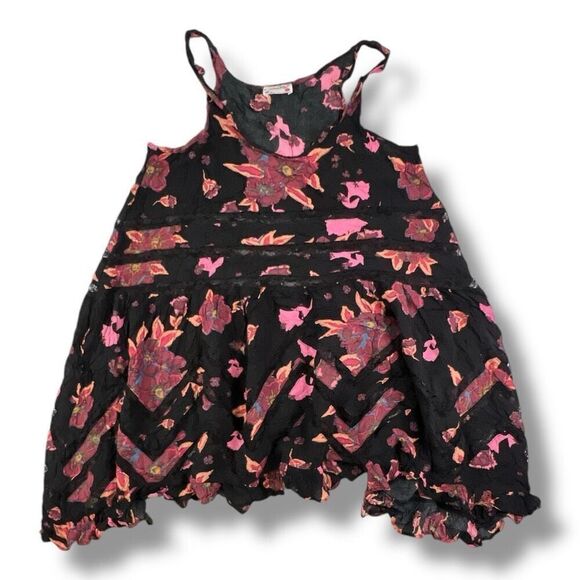 Free People Trapeze Tunic Floral Lightweight Top Size Small - Picture 2 of 7